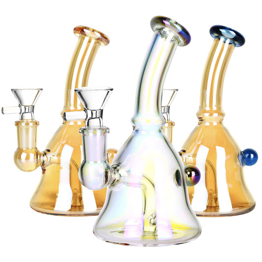 Handbell Iridescent Glass Water Pipe | 6" | 14mm F